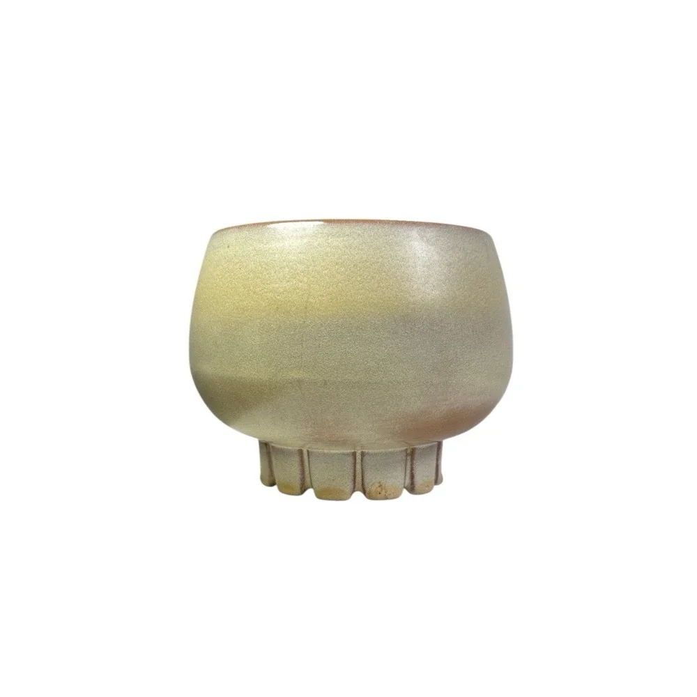 Vtg FRANKOMA Prairie 235 Footed Pedestal Planter Vase Vessel Desert Gold MCM